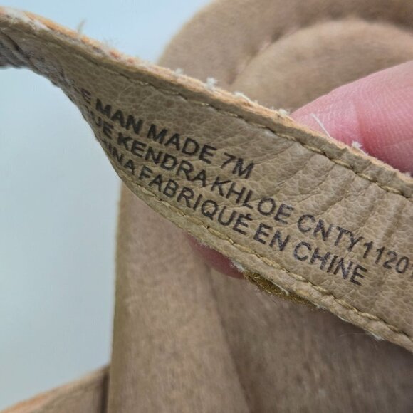 Earth Origins Kendra Khloe Leather Cork Wedge Sandals Amber Yellow Size 7M - Picture 9 of 9